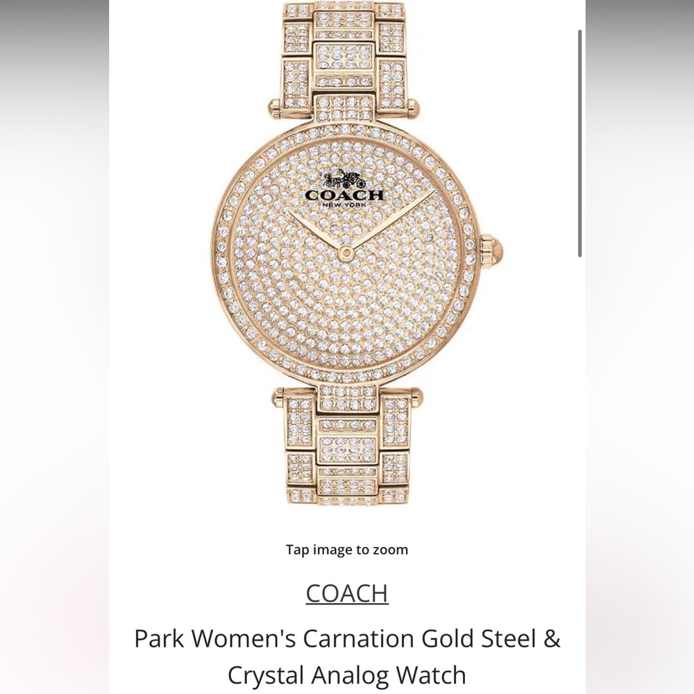 Gold, Steel, and Crystal Analog Watch.